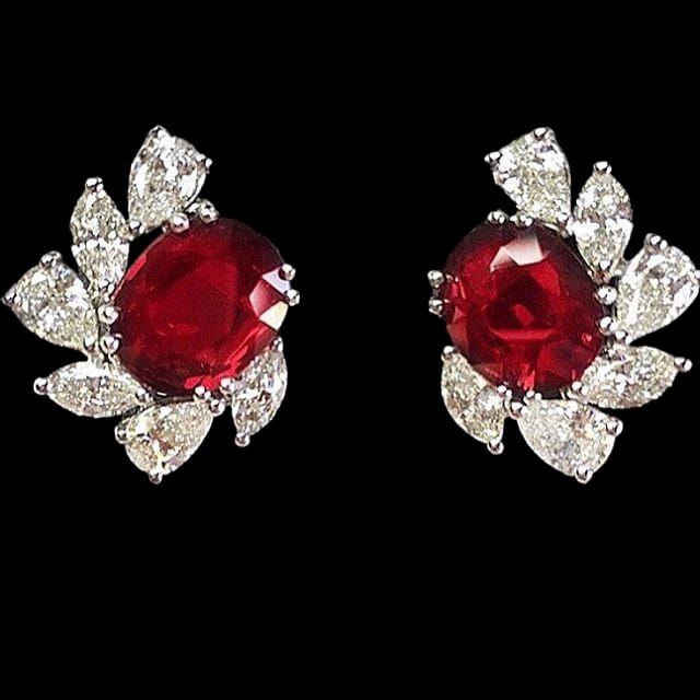 Exquisite Diamond and Ruby Earrings