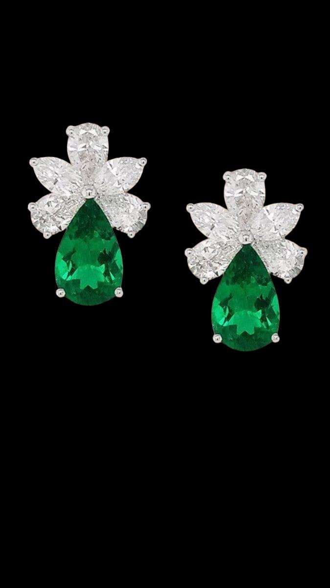 Verdant Visions Emerald Diamond Earrings