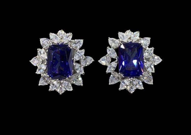 Sapphire Sky Serenade Diamond Earrings